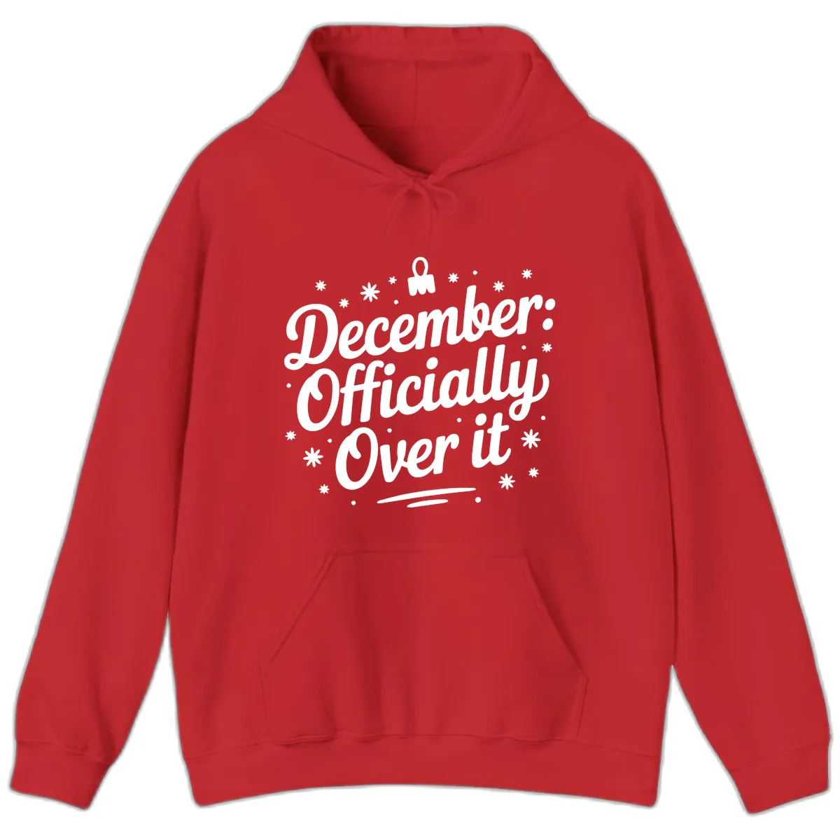 December Officially Over It Hoodie in Red